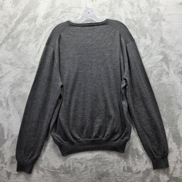 Polo Ralph Lauren Sweater Mens 2XL Gray V Neck Merino Wool Custom Fit Red Pony - Picture 4 of 7